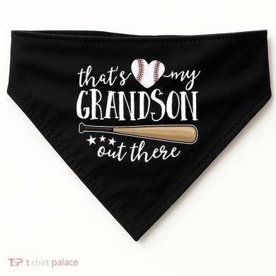 That's My Grandson Out There Baseball USA-Made Doggie Bandana
