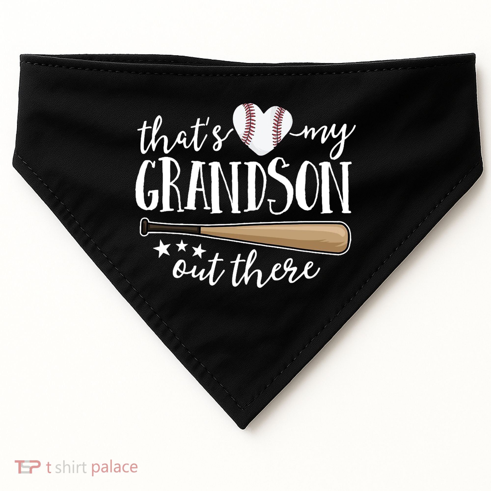 That's My Grandson Out There Baseball USA-Made Doggie Bandana