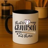 That's My Grandson Out There Baseball Coffee Mug thumb 4