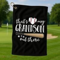 That's My Grandson Out There Baseball Golf Towel thumb 1