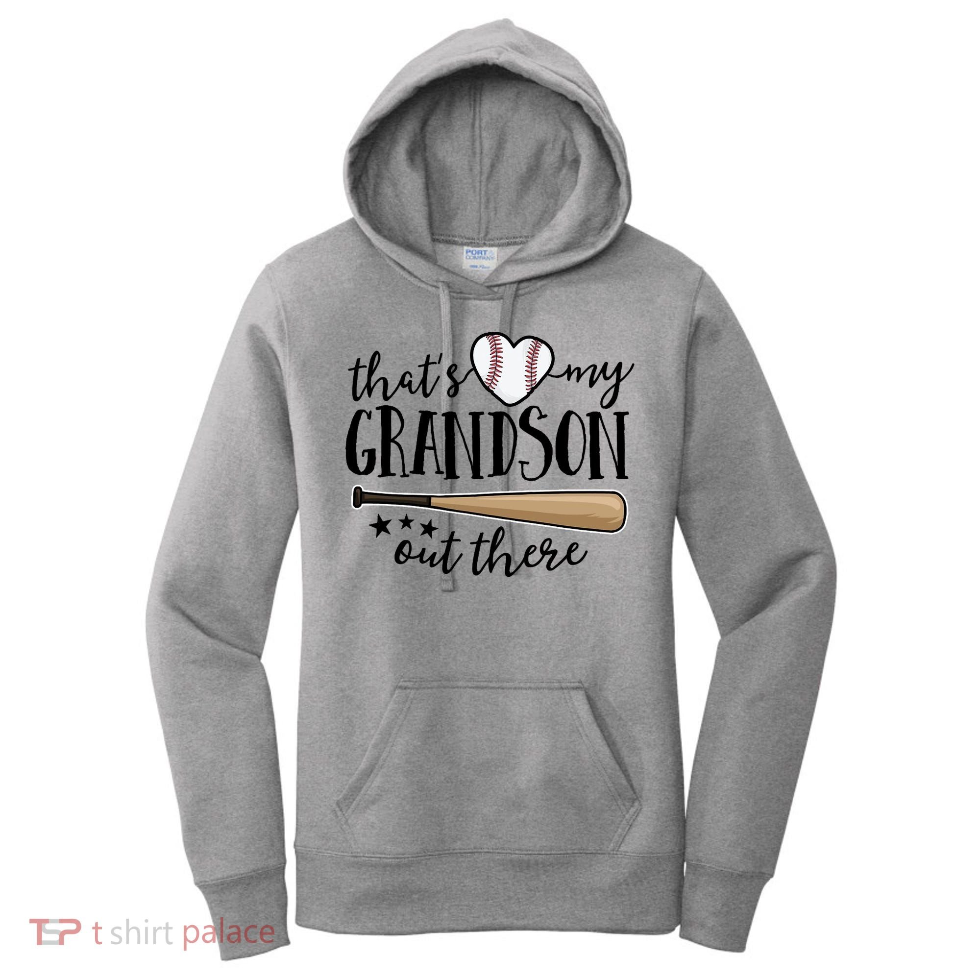 That's My Grandson Out There Baseball Women's Hoodie