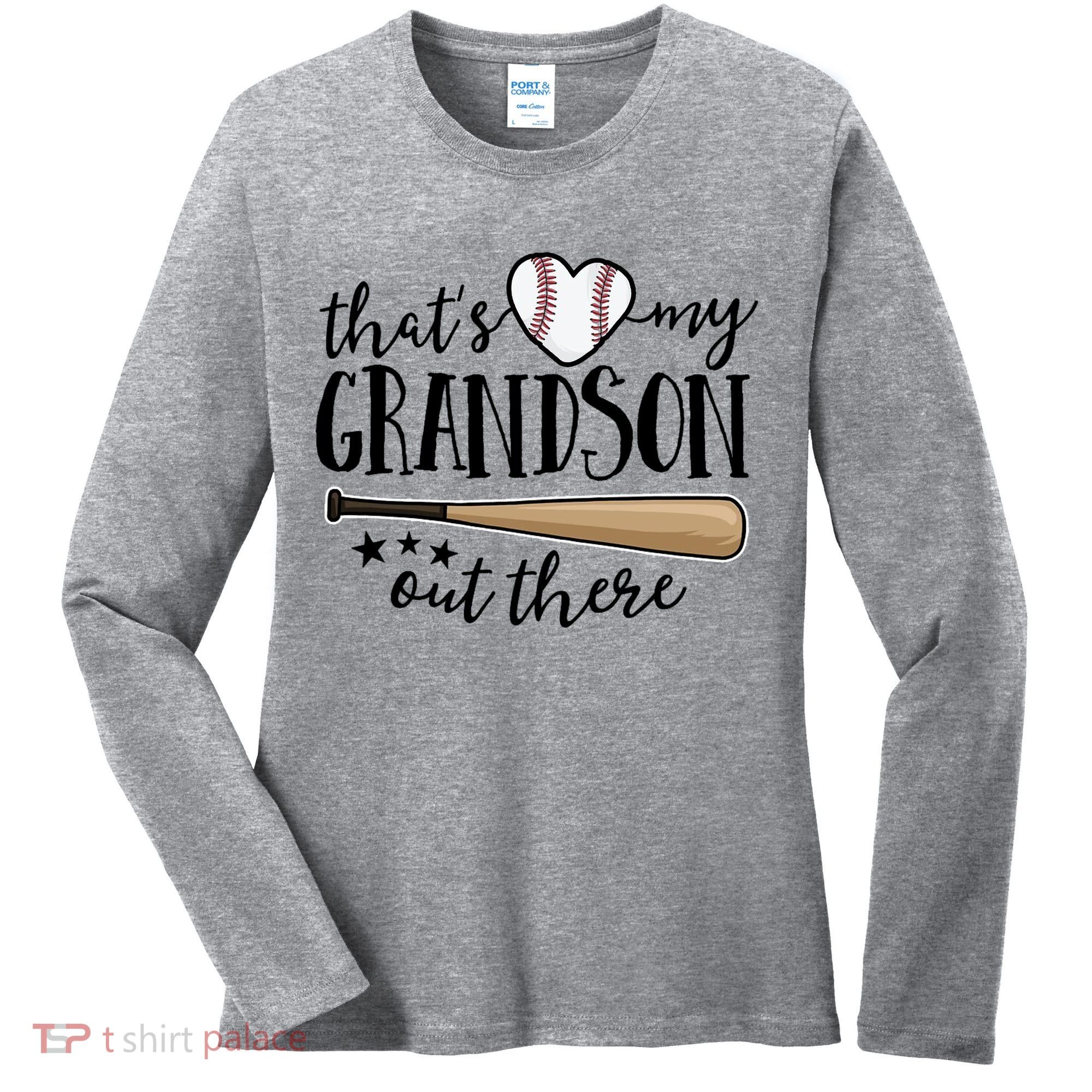 That's My Grandson Out There Baseball Women's Long Sleeve Shirt