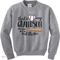 That's My Grandson Out There Baseball Kids Sweatshirt thumb 0