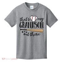 That's My Grandson Out There Baseball Kids T-Shirt thumb 0