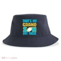That's My Grandson Out There Football Sustainable Bucket Hat thumb 0