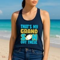 That's My Grandson Out There Football Women's Tank Top thumb 2