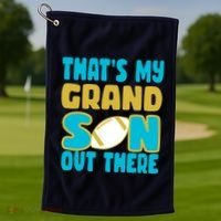 That's My Grandson Out There Football Golf Towel thumb 1