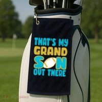 That's My Grandson Out There Football Golf Towel thumb 2