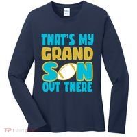 That's My Grandson Out There Football Women's Long Sleeve Shirt thumb 0