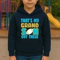 That's My Grandson Out There Football Kids Hoodie thumb 3