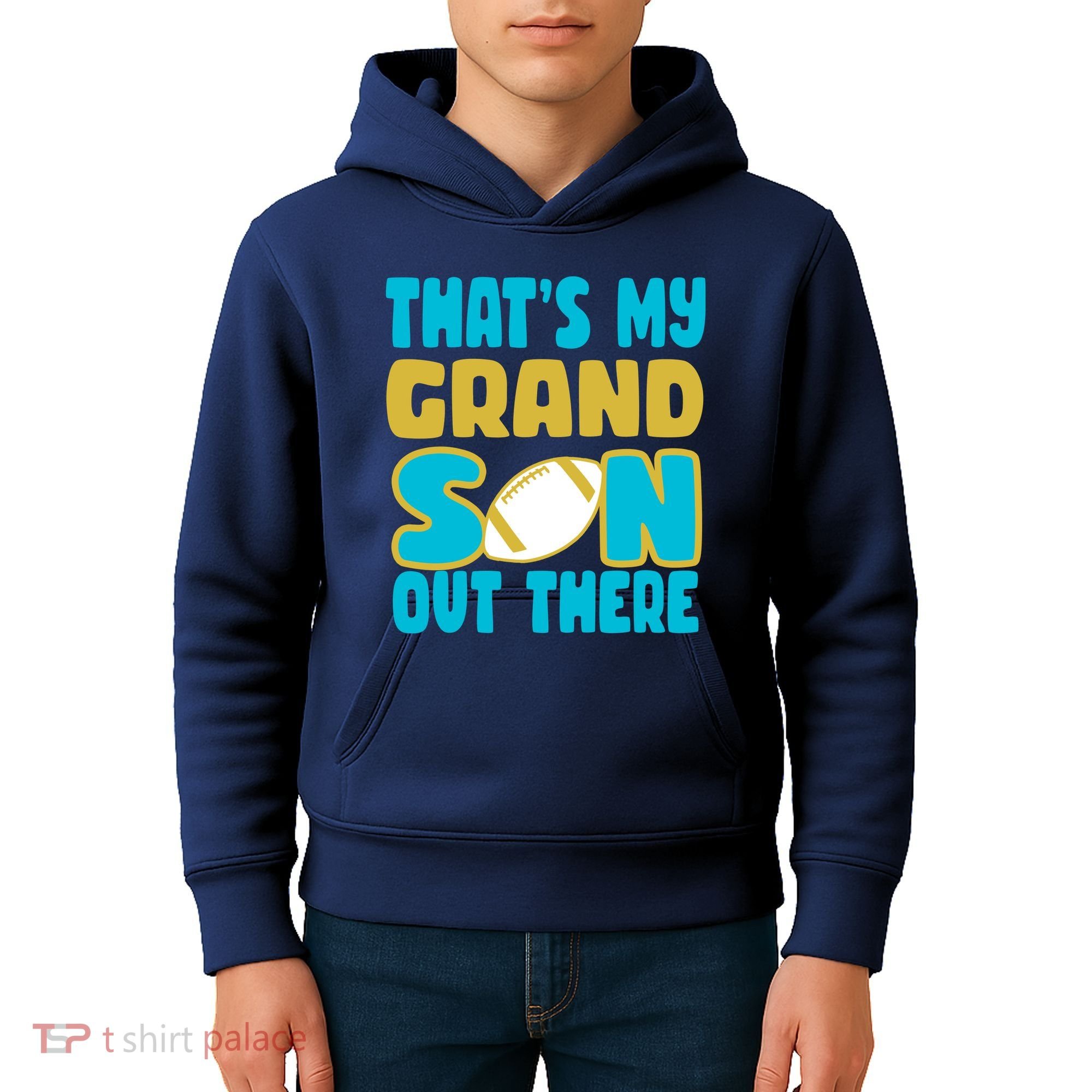 That's My Grandson Out There Football Kids Hoodie