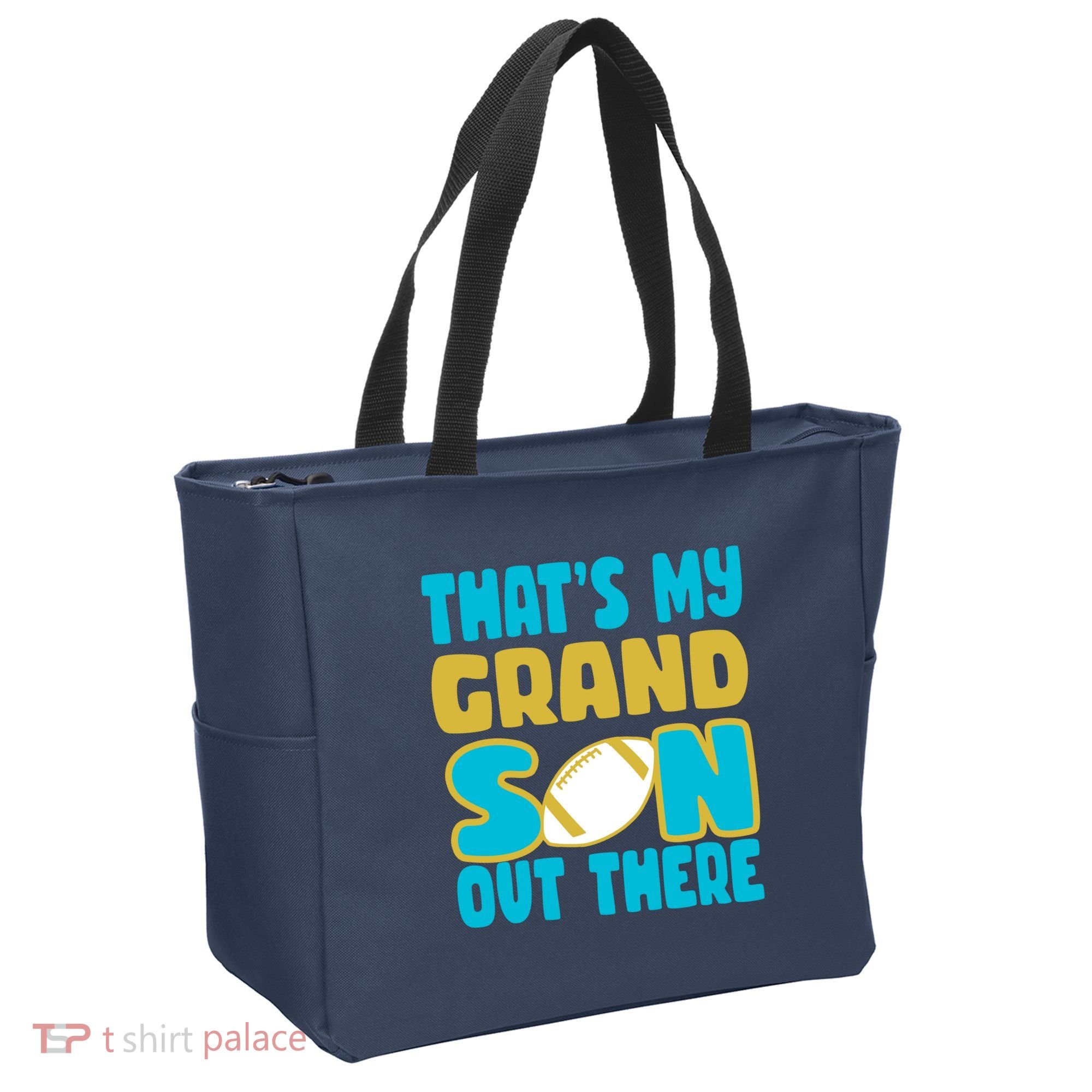 That's My Grandson Out There Football Tote Bag