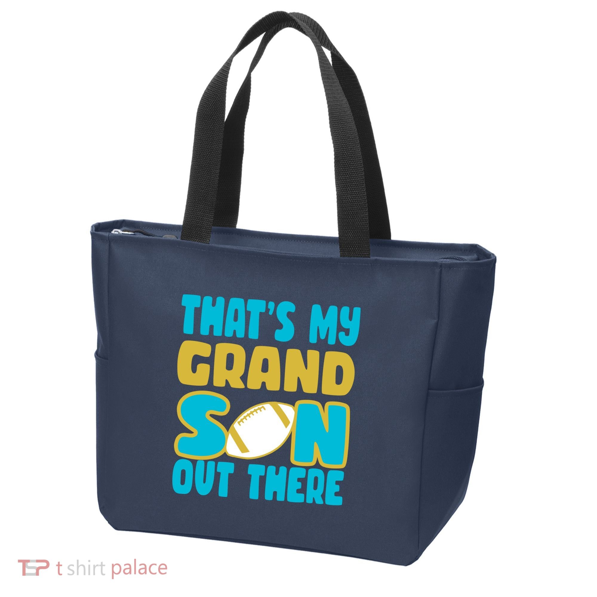 That's My Grandson Out There Football Tote Bag