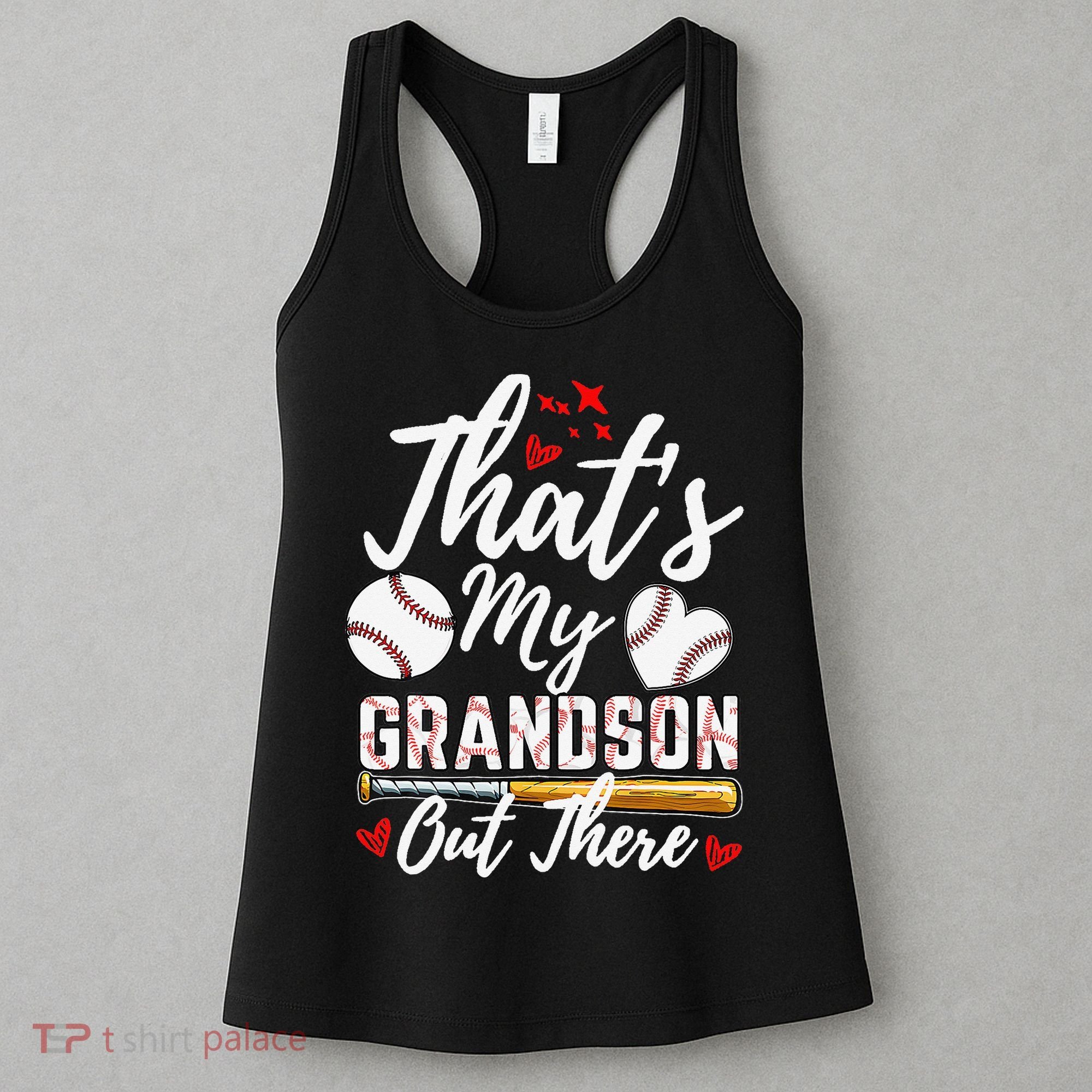 ThatS My Grandson Out There Baseball Grandma Mothers Day Women's Tank Top
