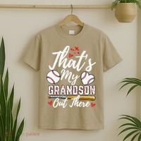ThatS My Grandson Out There Baseball Grandma Mothers Day T-Shirt thumb 2