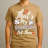ThatS My Grandson Out There Baseball Grandma Mothers Day T-Shirt thumb 3