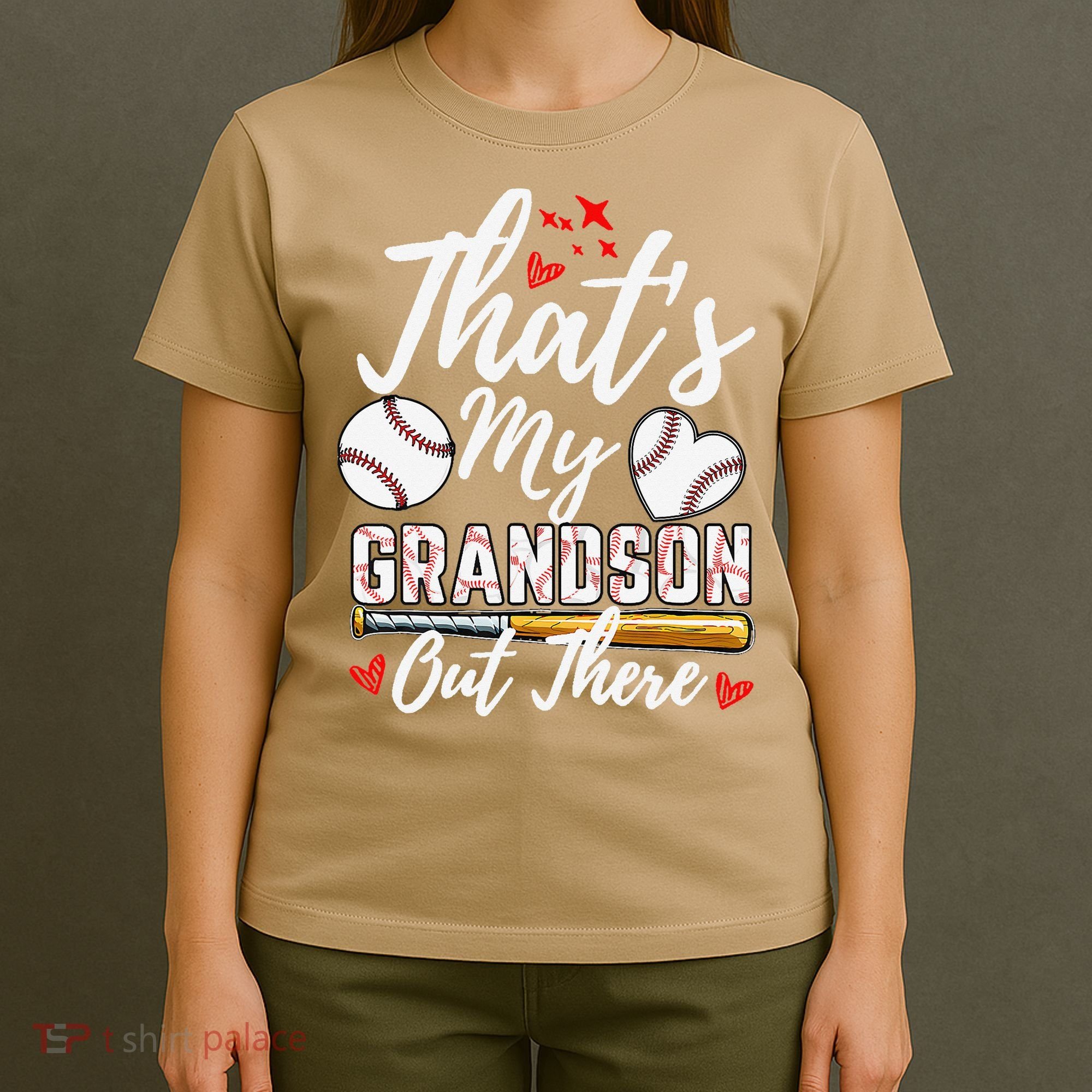 ThatS My Grandson Out There Baseball Grandma Mothers Day T-Shirt
