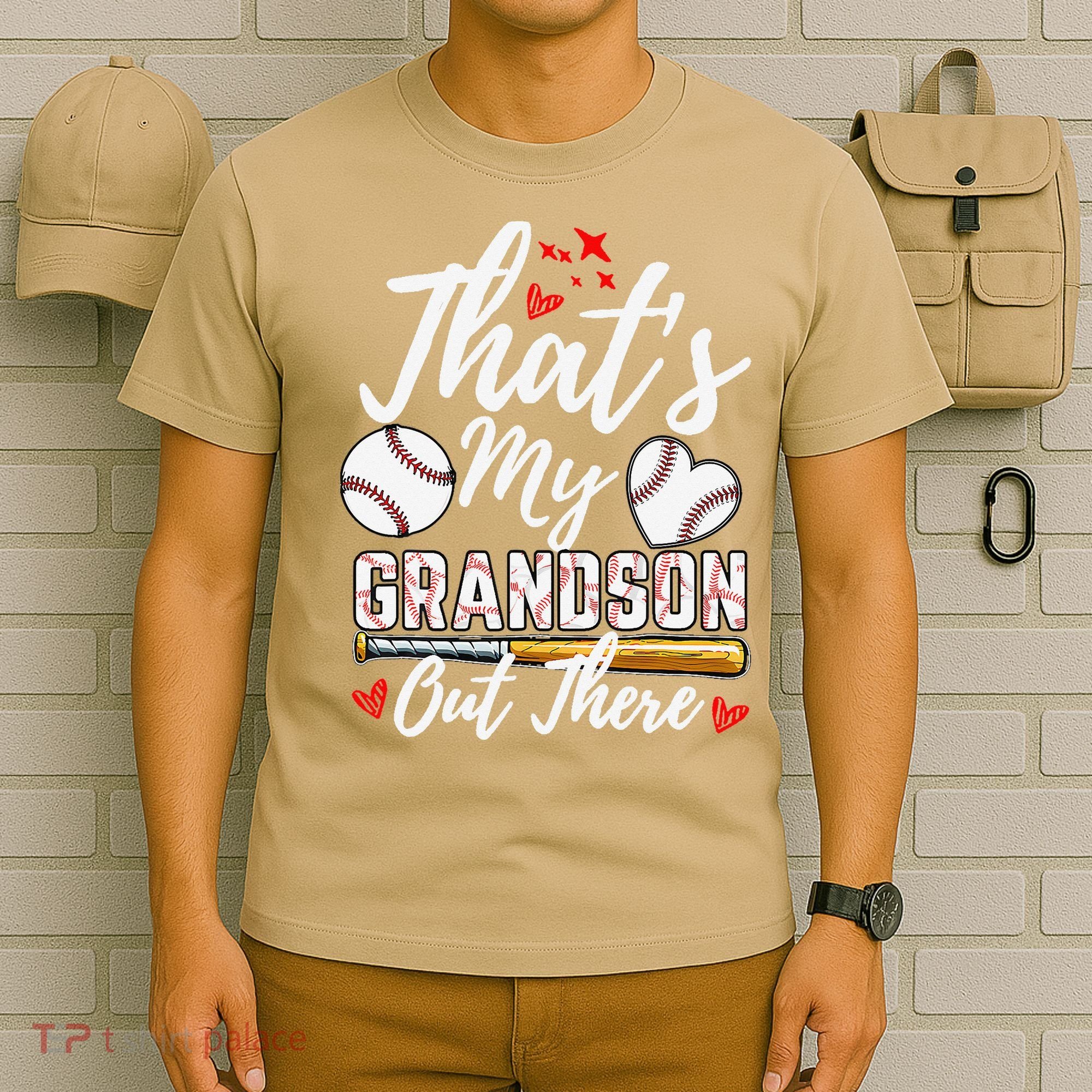 ThatS My Grandson Out There Baseball Grandma Mothers Day T-Shirt