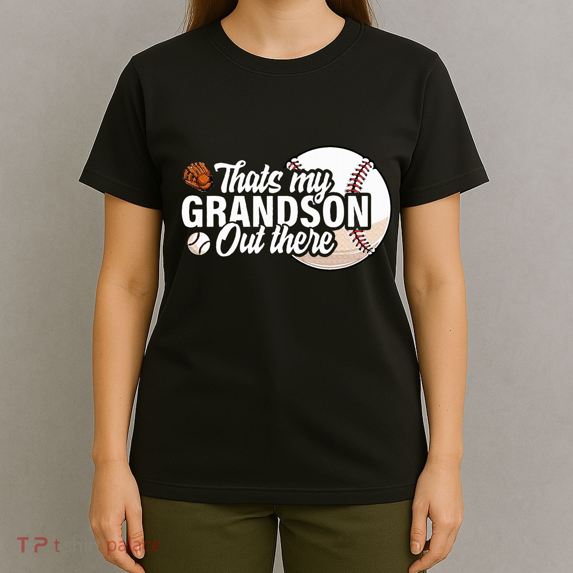 ThatS My Grandson Out There Baseball Grandpa Grandma T-Shirt