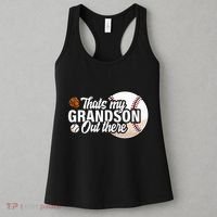 ThatS My Grandson Out There Baseball Grandpa Grandma Women's Tank Top thumb 3