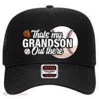 ThatS My Grandson Out There Baseball Grandpa Grandma Hat thumb 0