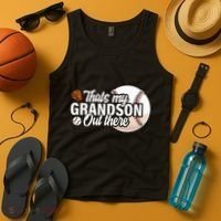 ThatS My Grandson Out There Baseball Grandpa Grandma Tank Top thumb 4