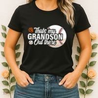 ThatS My Grandson Out There Baseball Grandpa Grandma Women's T-Shirt thumb 2
