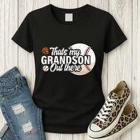 ThatS My Grandson Out There Baseball Grandpa Grandma Women's T-Shirt thumb 3
