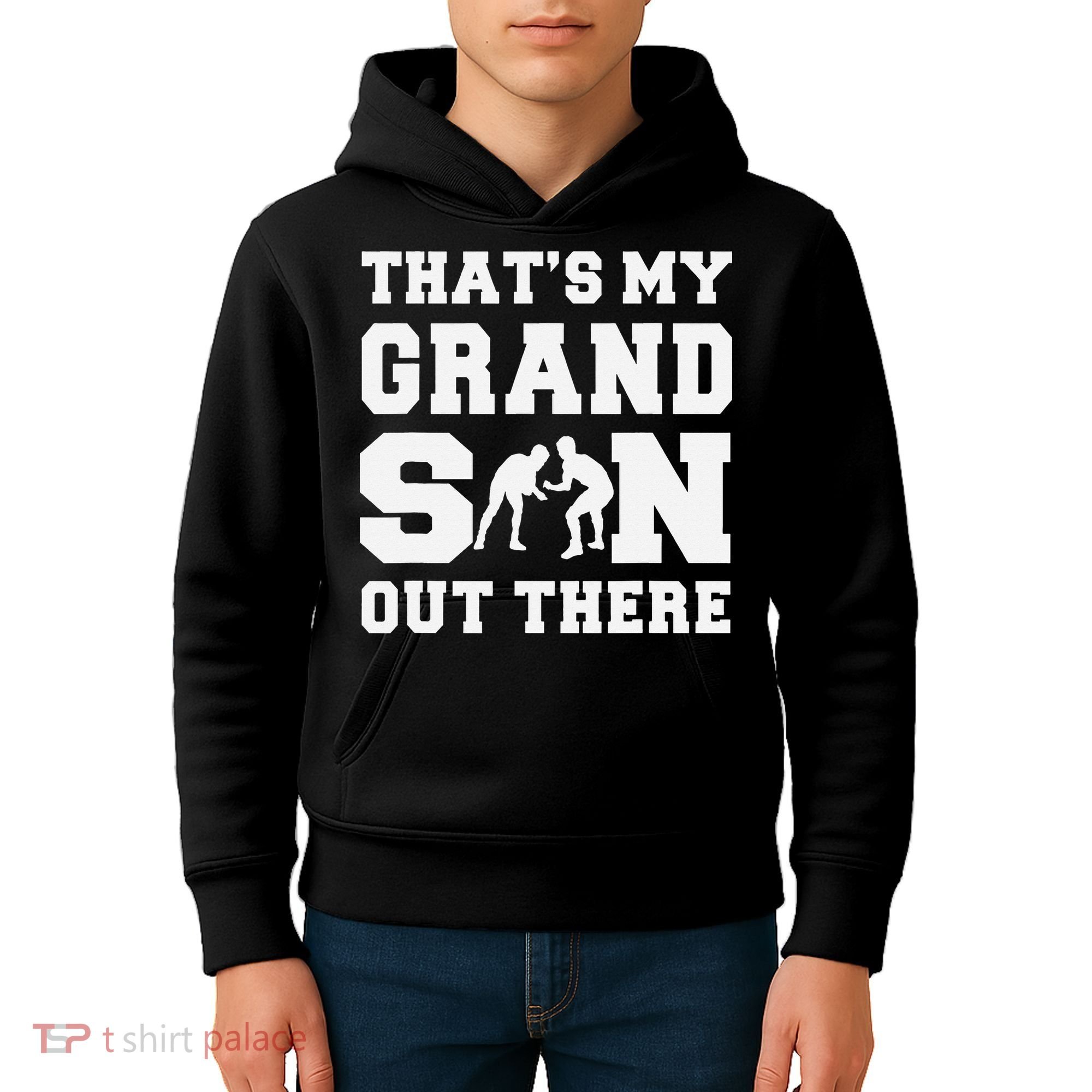 That's My Grandson Out There Wrestling  Kids Hoodie