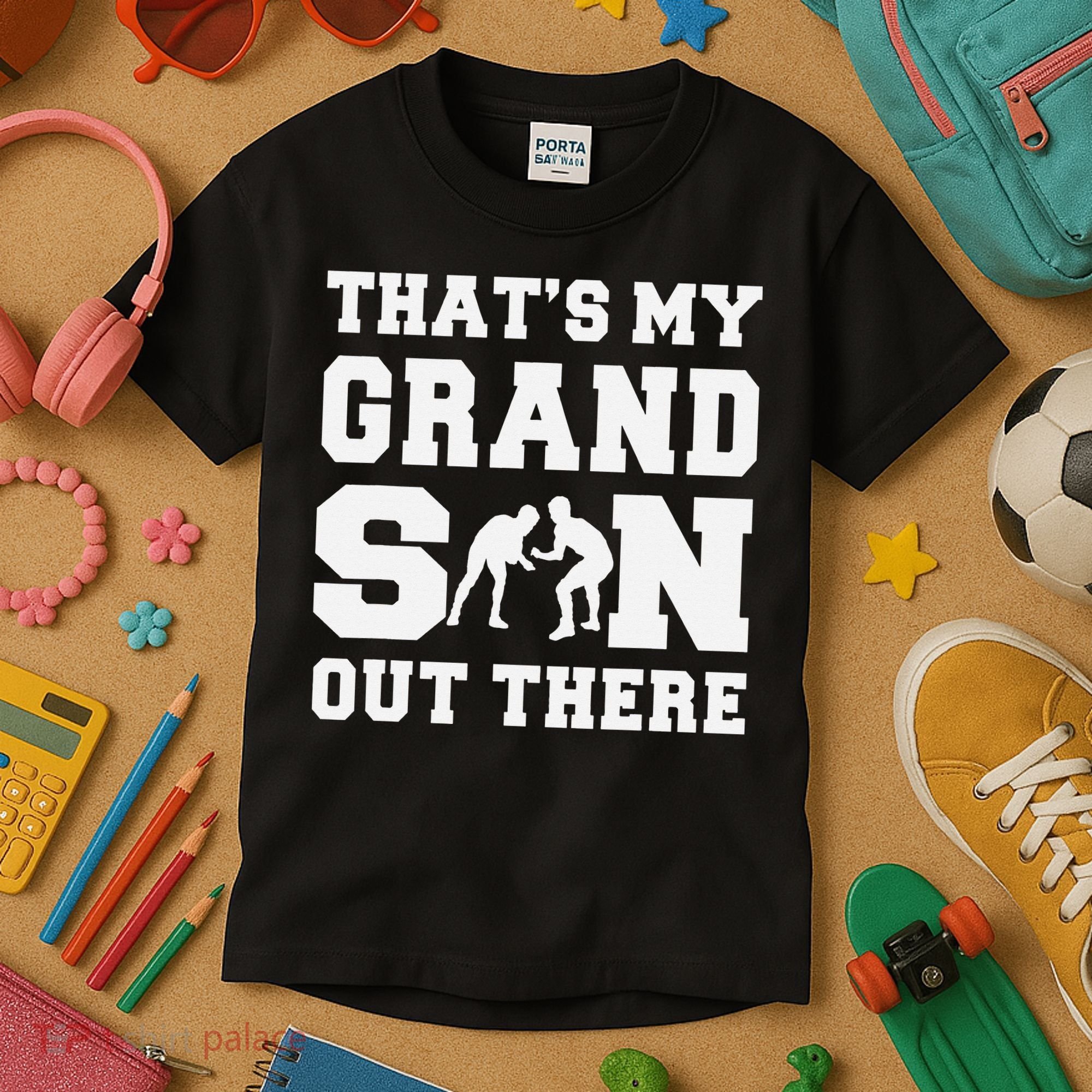 That's My Grandson Out There Wrestling  Kids T-Shirt
