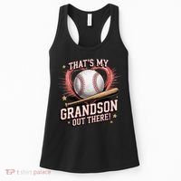 Thats My Grandson Out There Mothers Day Baseball Grandma Women's Tank Top thumb 0