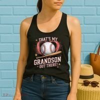 Thats My Grandson Out There Mothers Day Baseball Grandma Women's Tank Top thumb 2