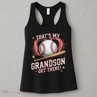 Thats My Grandson Out There Mothers Day Baseball Grandma Women's Tank Top thumb 3