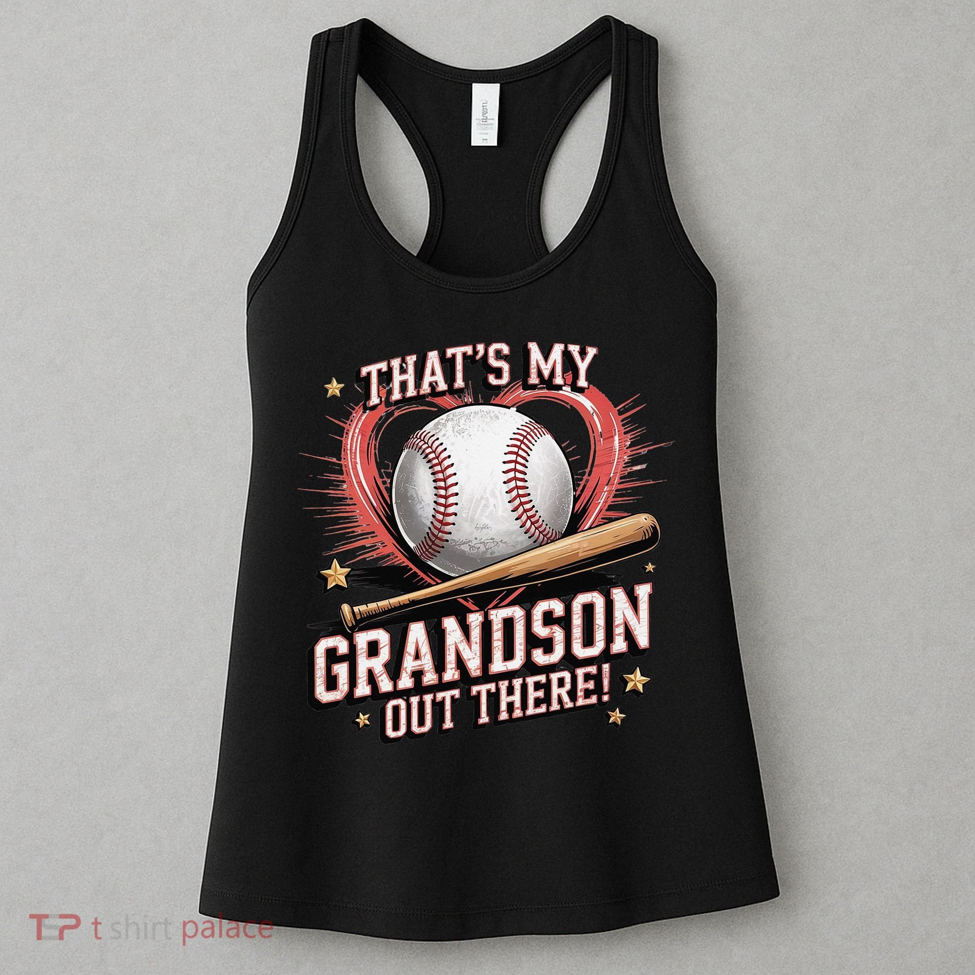 Thats My Grandson Out There Mothers Day Baseball Grandma Women's Tank Top