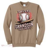 Thats My Grandson Out There Mothers Day Baseball Grandma Sweatshirt thumb 0