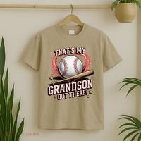 Thats My Grandson Out There Mothers Day Baseball Grandma T-Shirt thumb 2