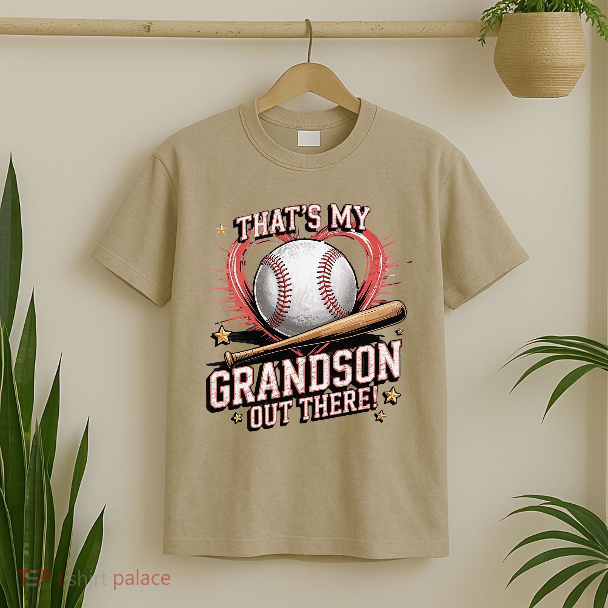 Thats My Grandson Out There Mothers Day Baseball Grandma T-Shirt