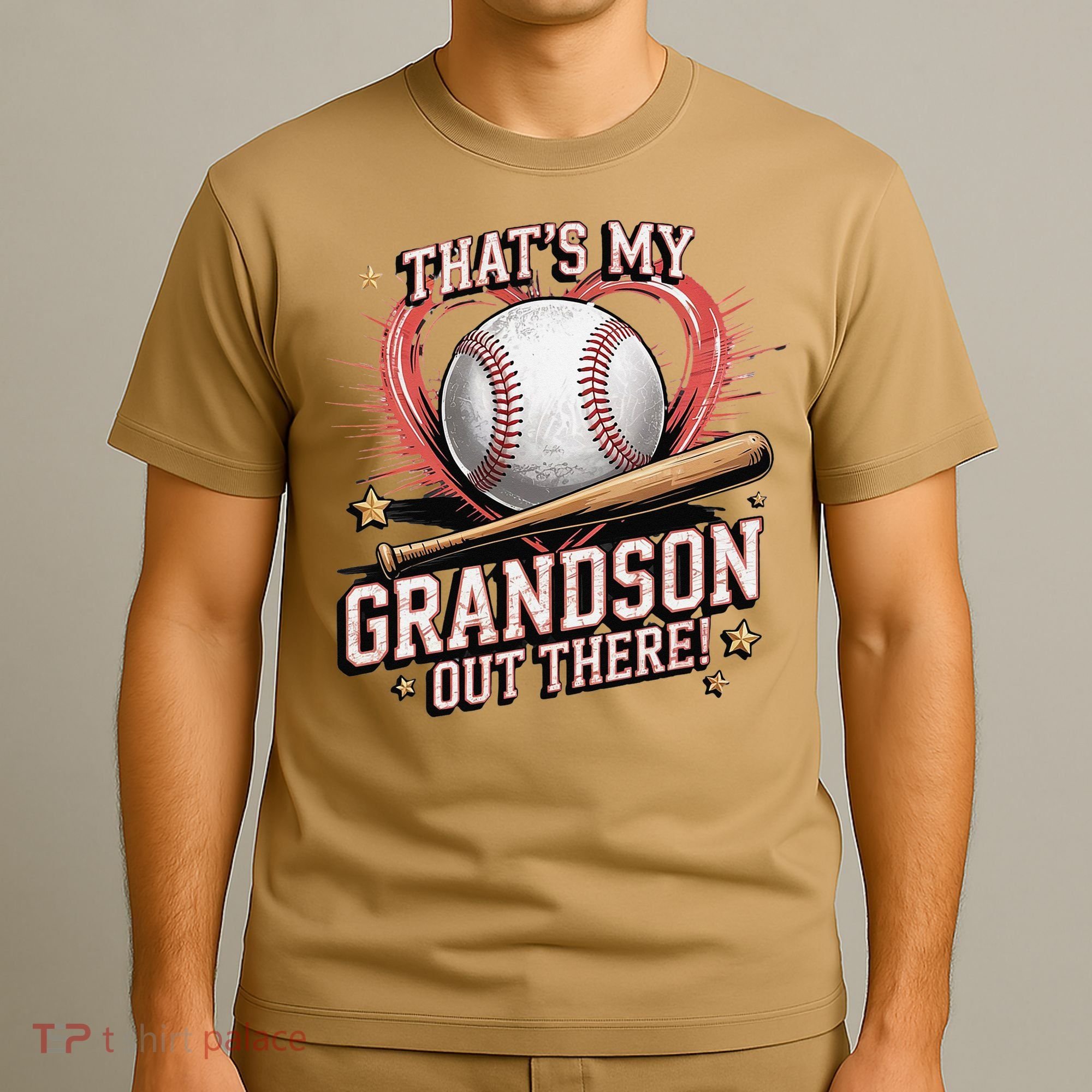 Thats My Grandson Out There Mothers Day Baseball Grandma T-Shirt