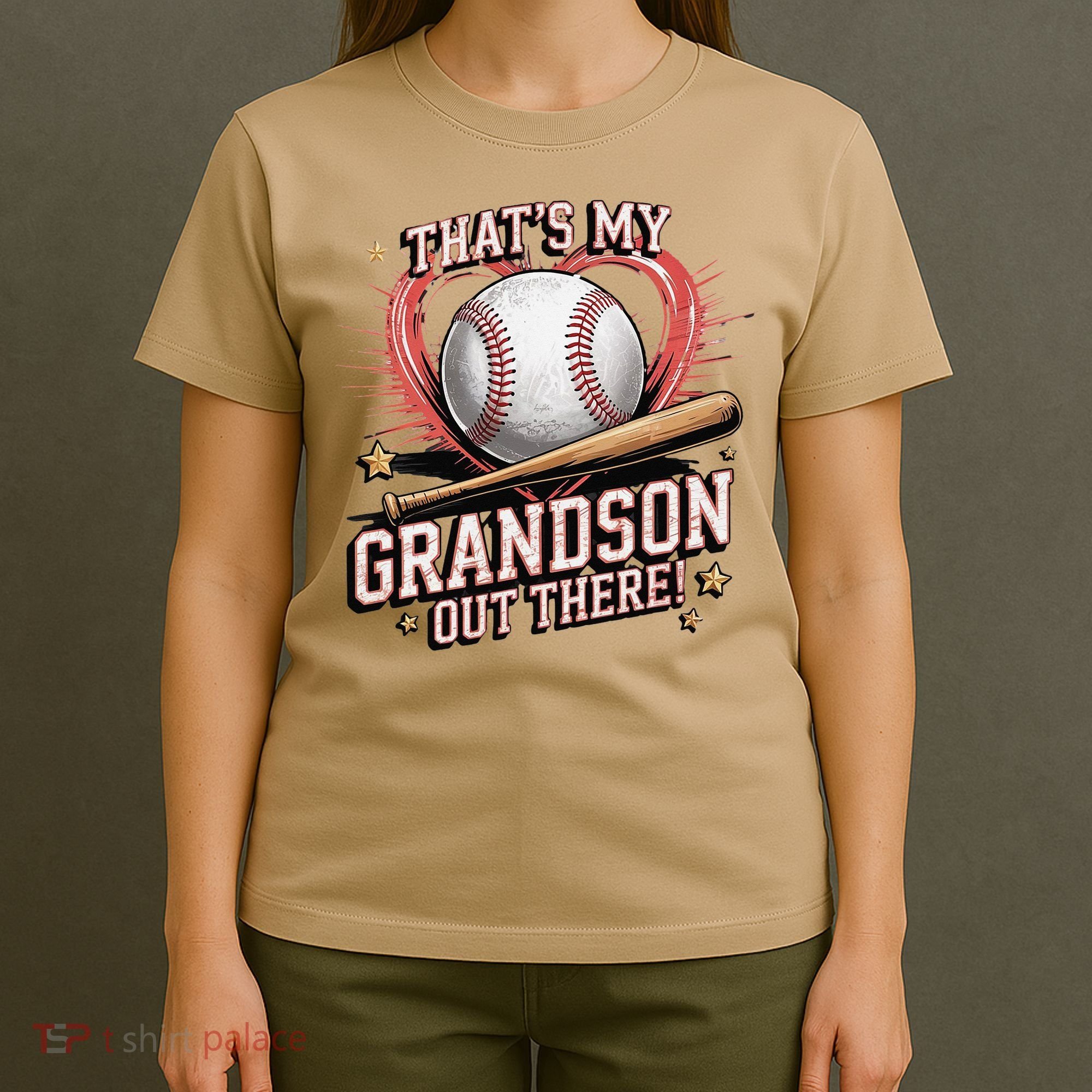 Thats My Grandson Out There Mothers Day Baseball Grandma T-Shirt
