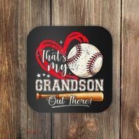 Thats My Grandson Out There Baseball Grandma Mothers Day Coaster thumb 0