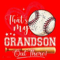 Thats My Grandson Out There Baseball Grandma Mothers Day Santa Hat thumb 1