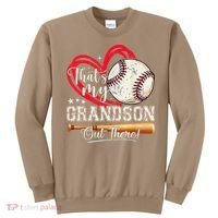 Thats My Grandson Out There Baseball Grandma Mothers Day Sweatshirt thumb 0