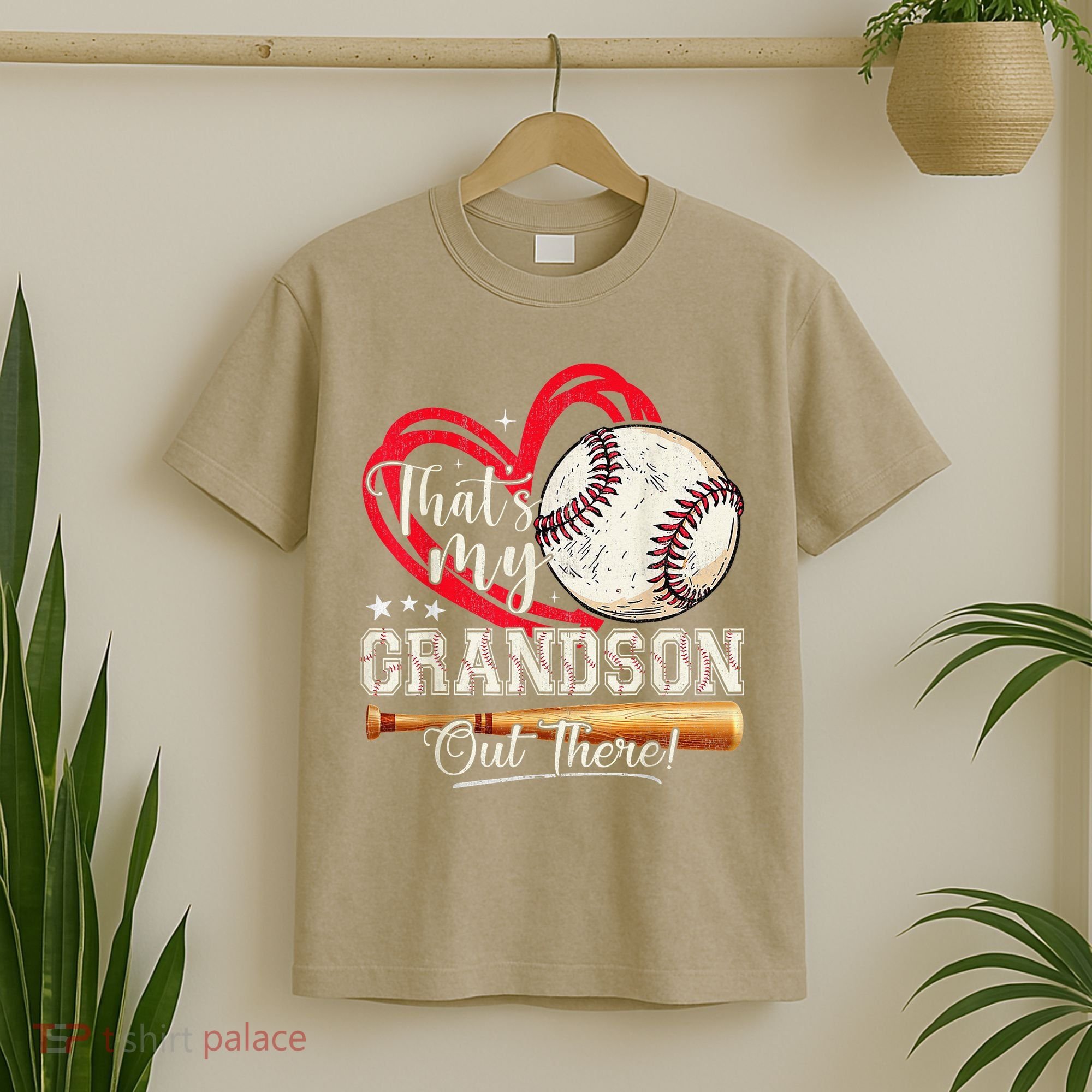 Thats My Grandson Out There Baseball Grandma Mothers Day T-Shirt