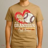Thats My Grandson Out There Baseball Grandma Mothers Day T-Shirt thumb 3