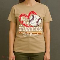 Thats My Grandson Out There Baseball Grandma Mothers Day T-Shirt thumb 4