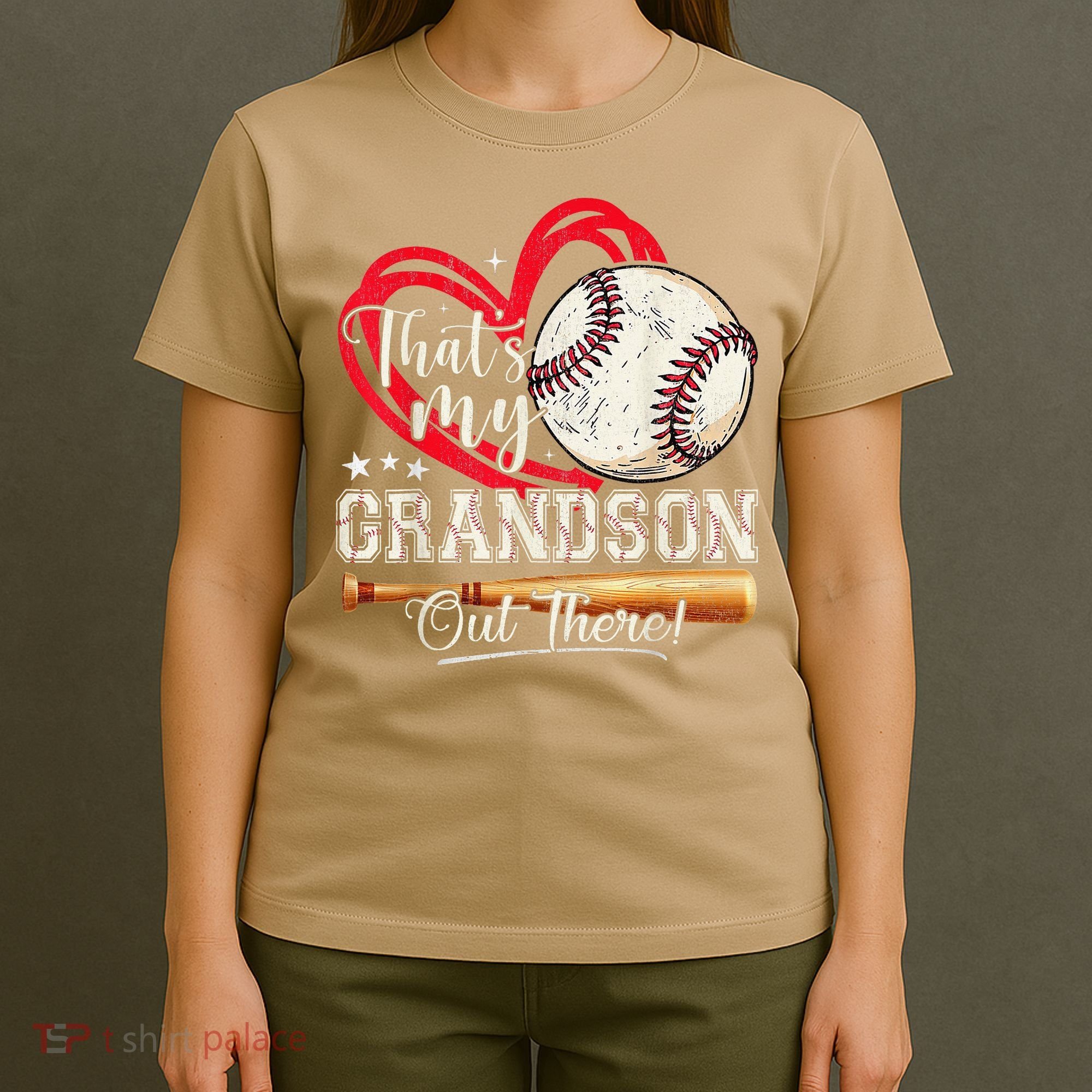 Thats My Grandson Out There Baseball Grandma Mothers Day T-Shirt