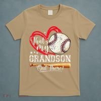 Thats My Grandson Out There Baseball Grandma Mothers Day T-Shirt thumb 5