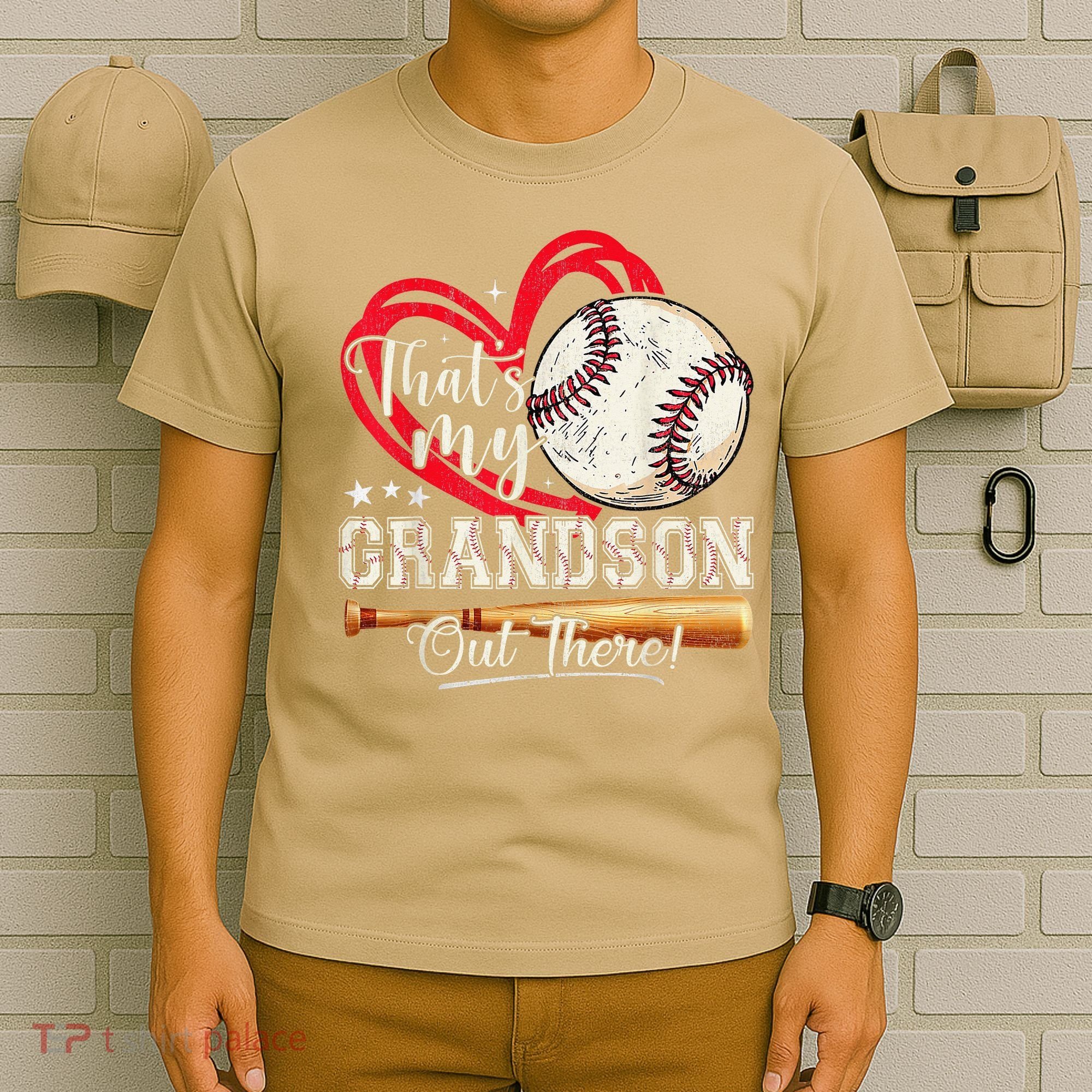 Thats My Grandson Out There Baseball Grandma Mothers Day T-Shirt