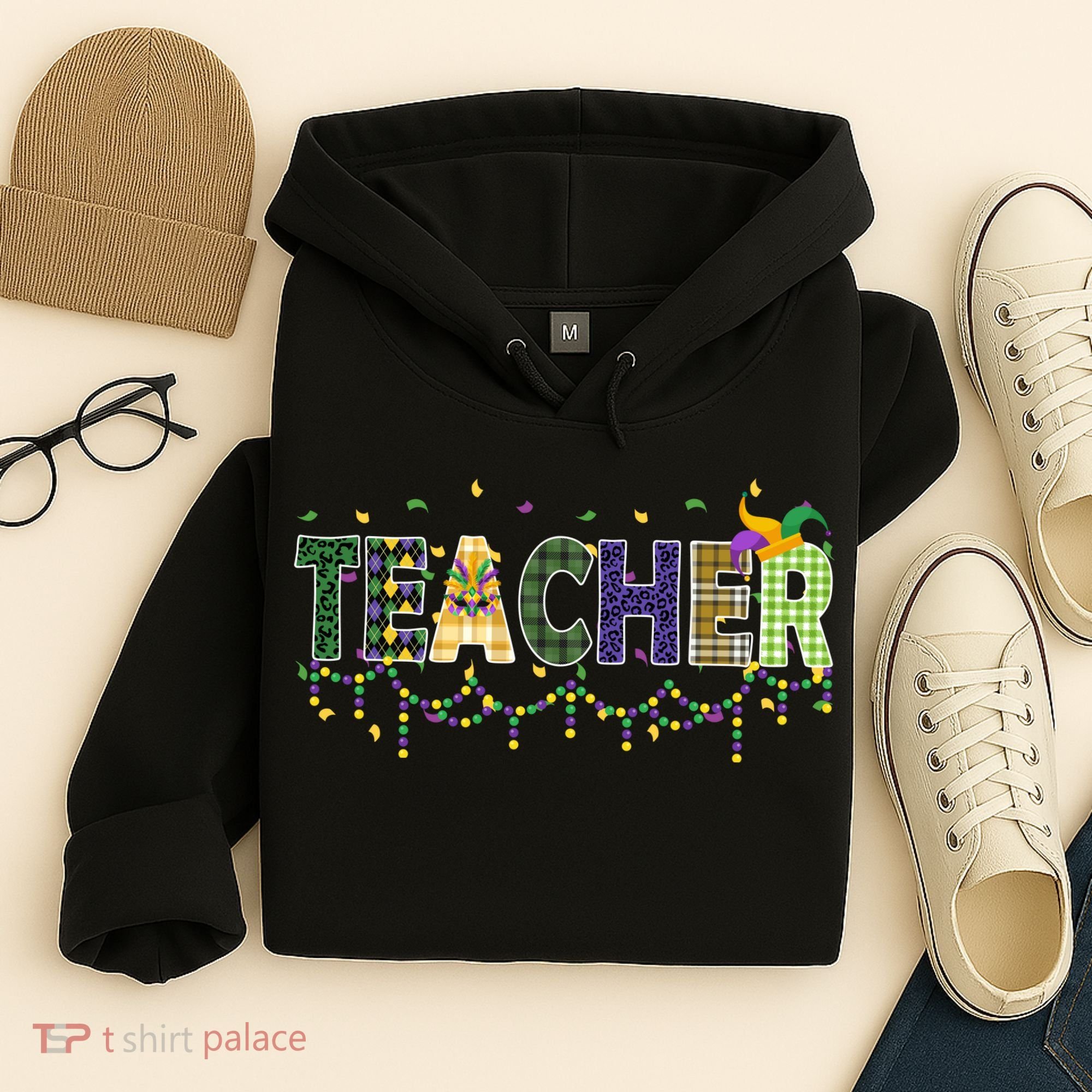 Teacher Mardi Gras Celebration Hoodie