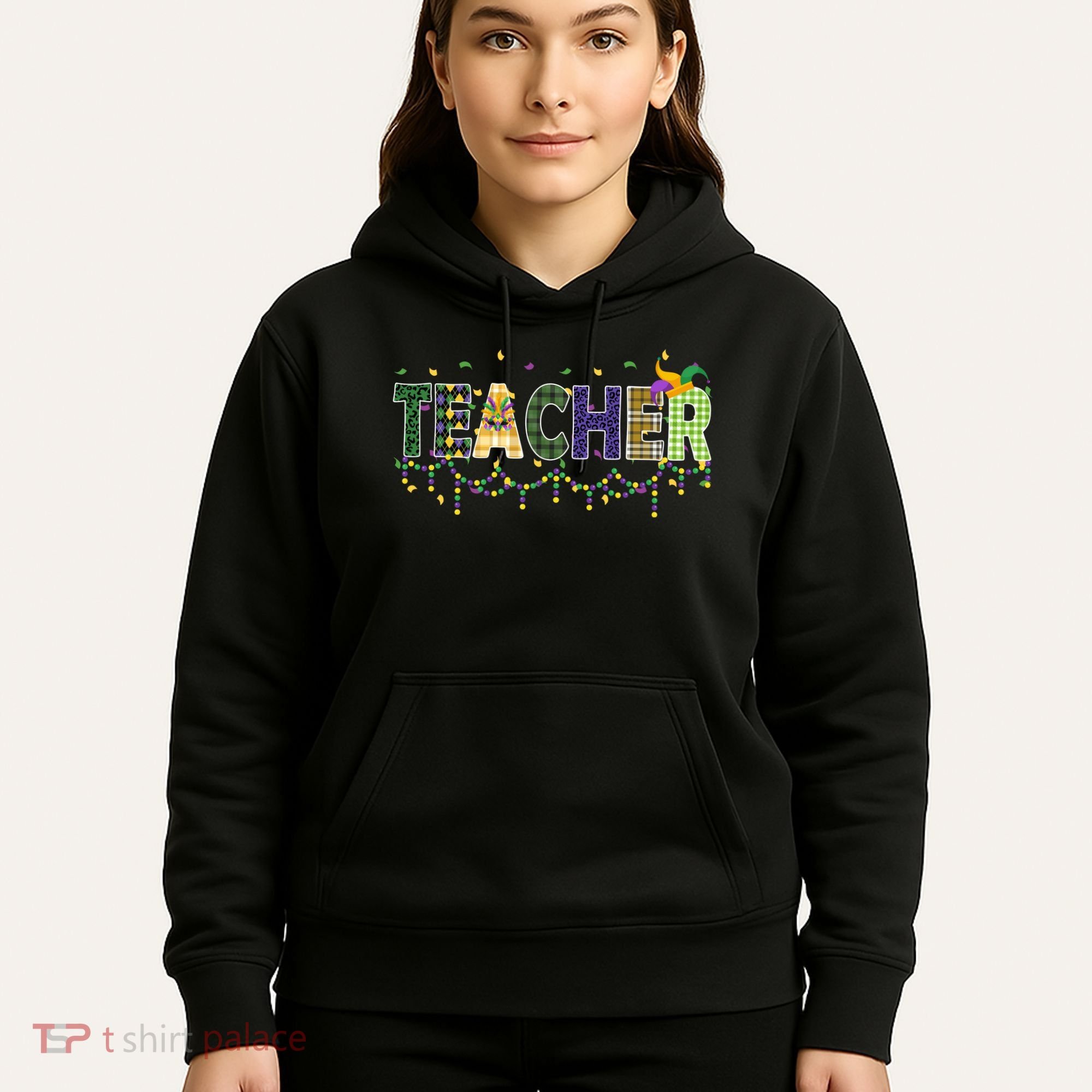 Teacher Mardi Gras Celebration Hoodie
